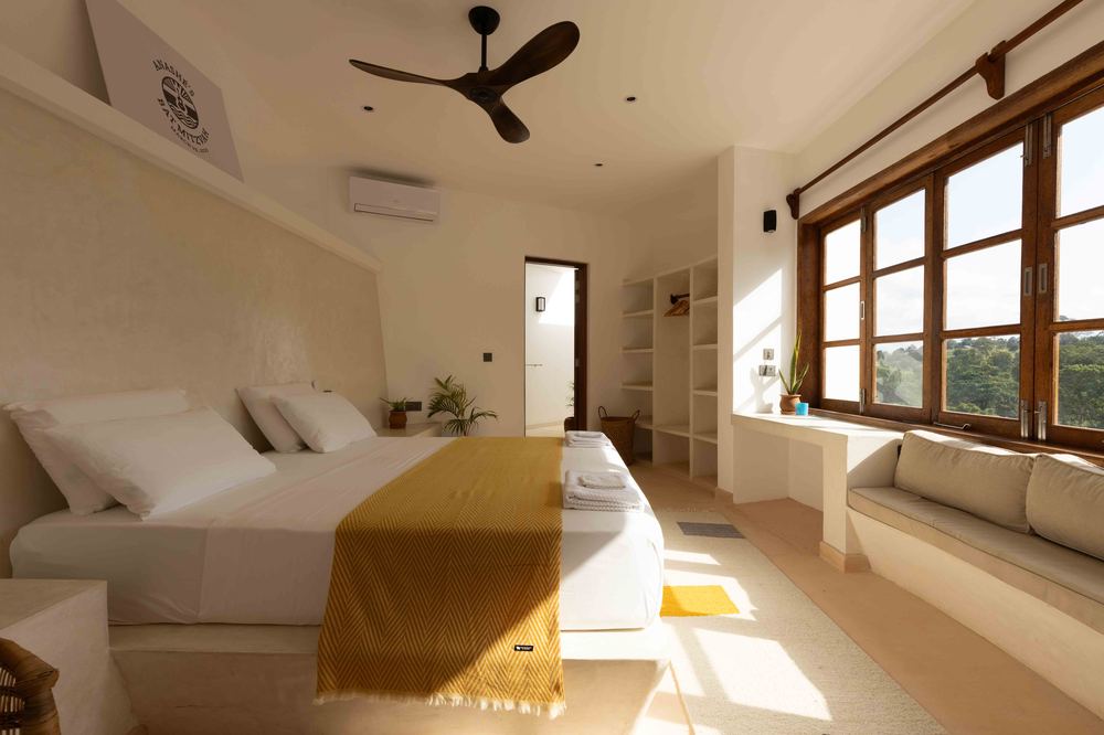 Bedroom with garden views