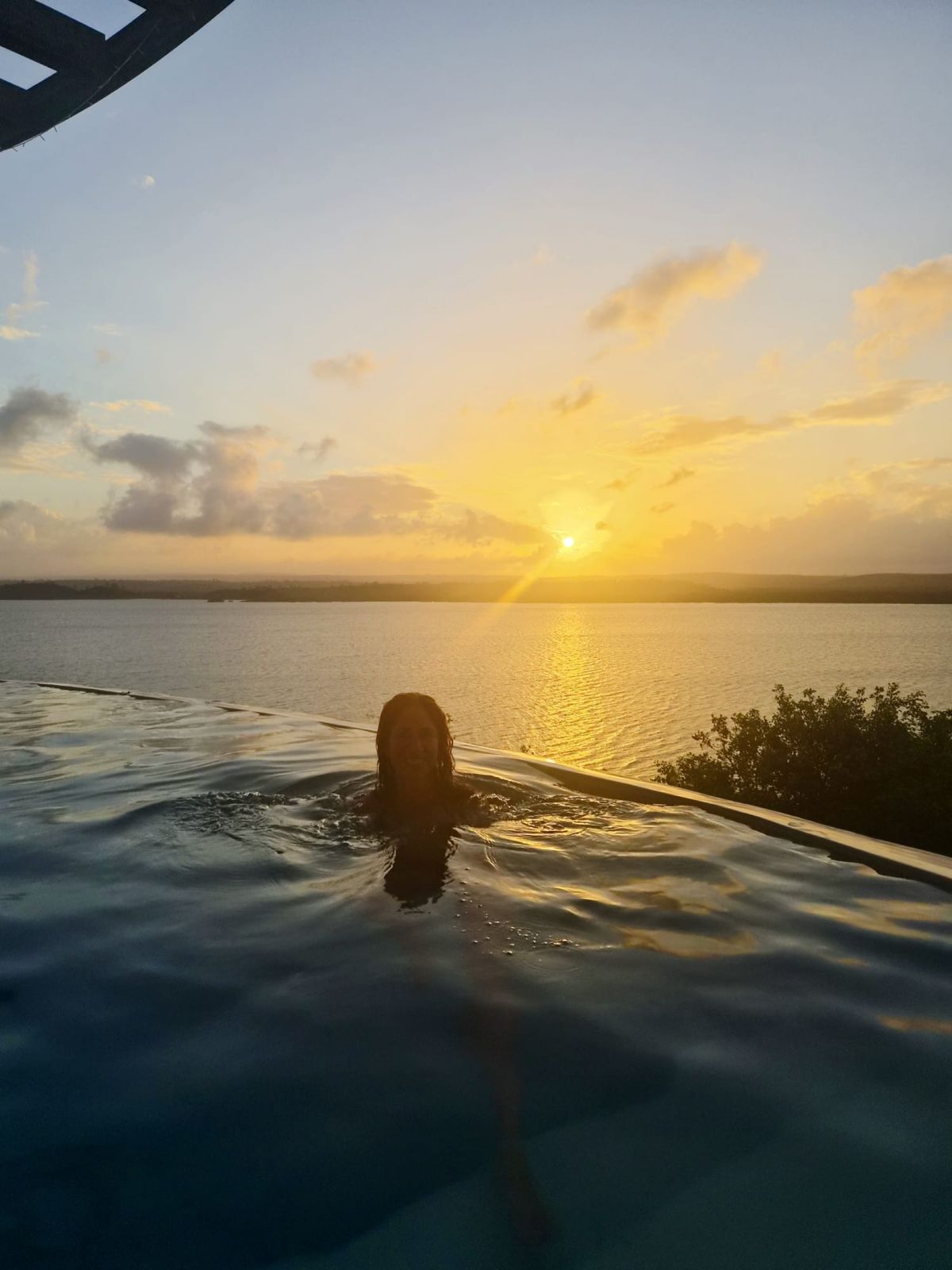 Golden hour in the infinity pool